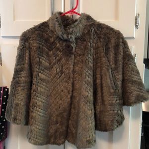 Faux fur cape